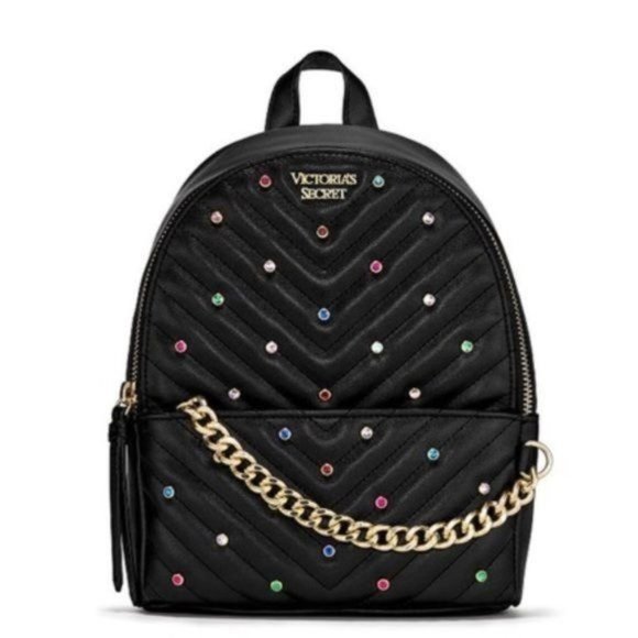 Victoria’s Secret Black City Gem Studded Backpack NWT main image 6